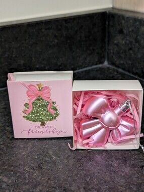 Pink Bow Holiday Friendship Ornament